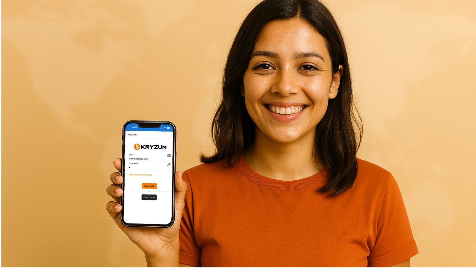 Persona enviando dinero con Kryzum desde su teléfono